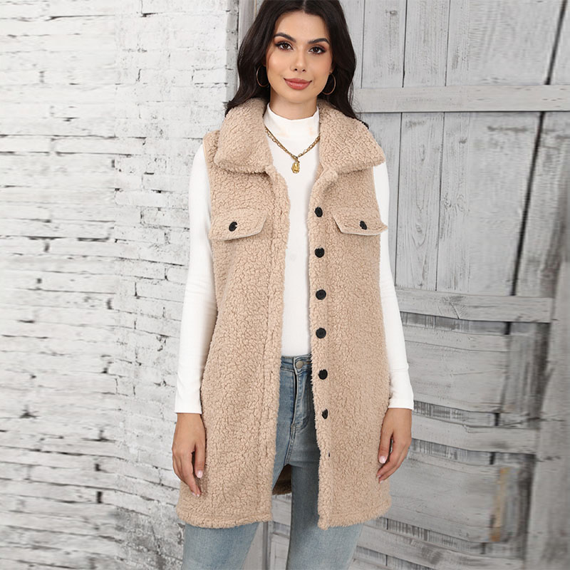 Winter Clothing On Sale Women'S - Chalecos de felpa de cordero para