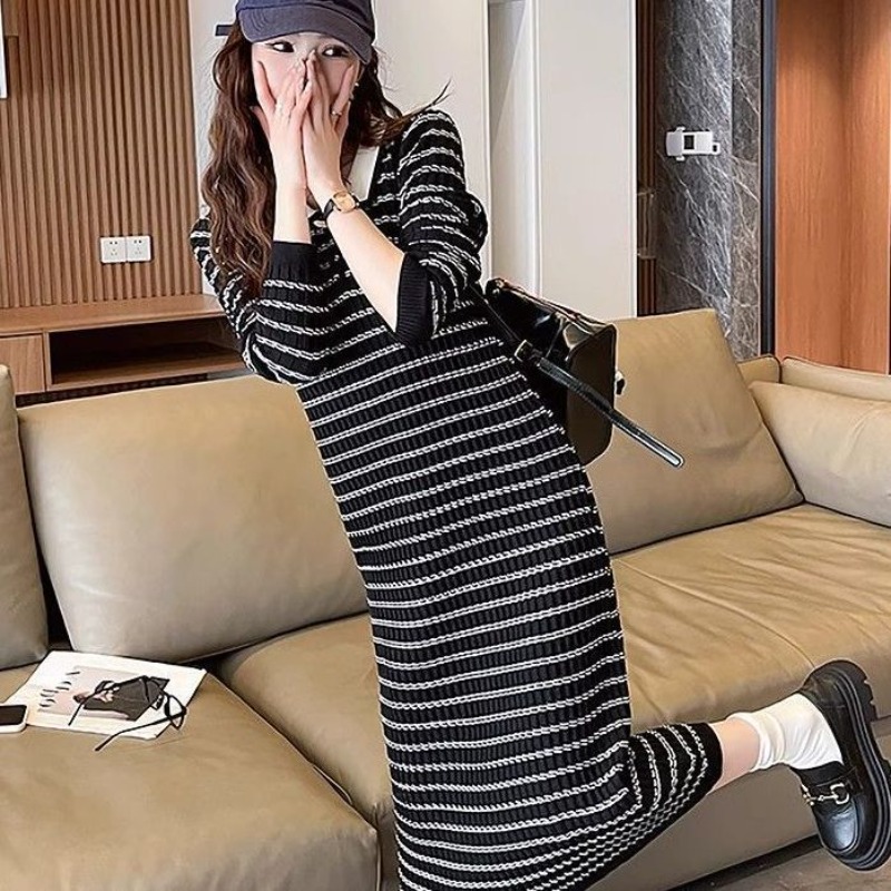 Vestido de punto a rayas de co - Winter Clothing On Sale Women'S reseña y precio