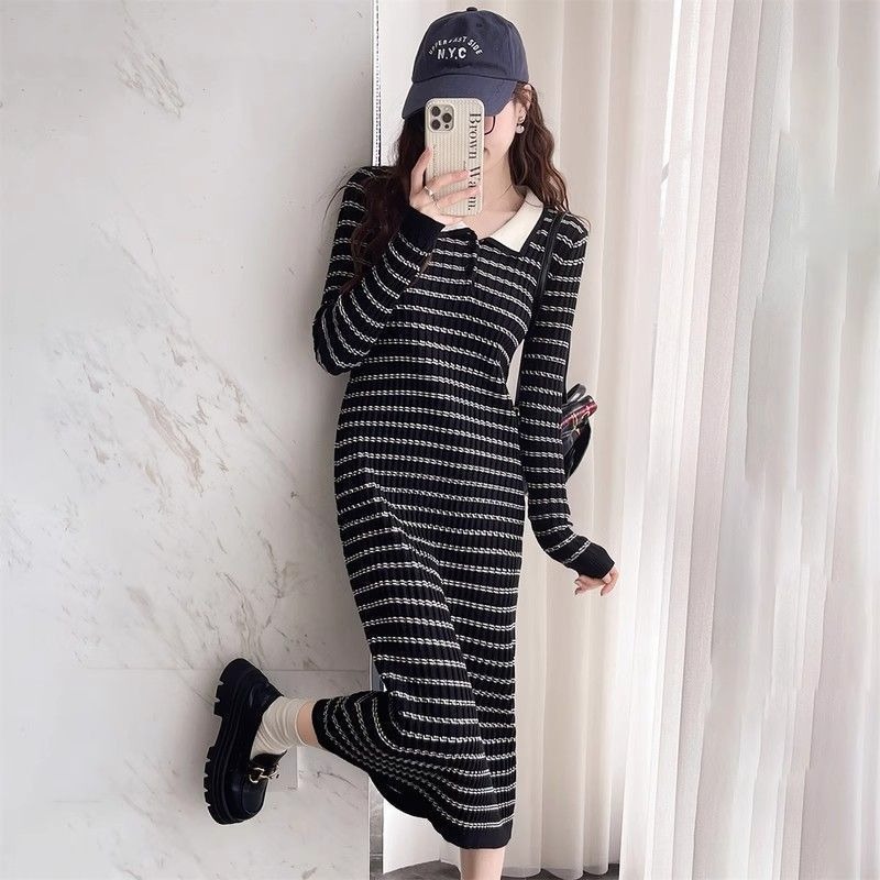 Vestido de punto a rayas de co - Winter Clothing On Sale Women'S reseña y precio