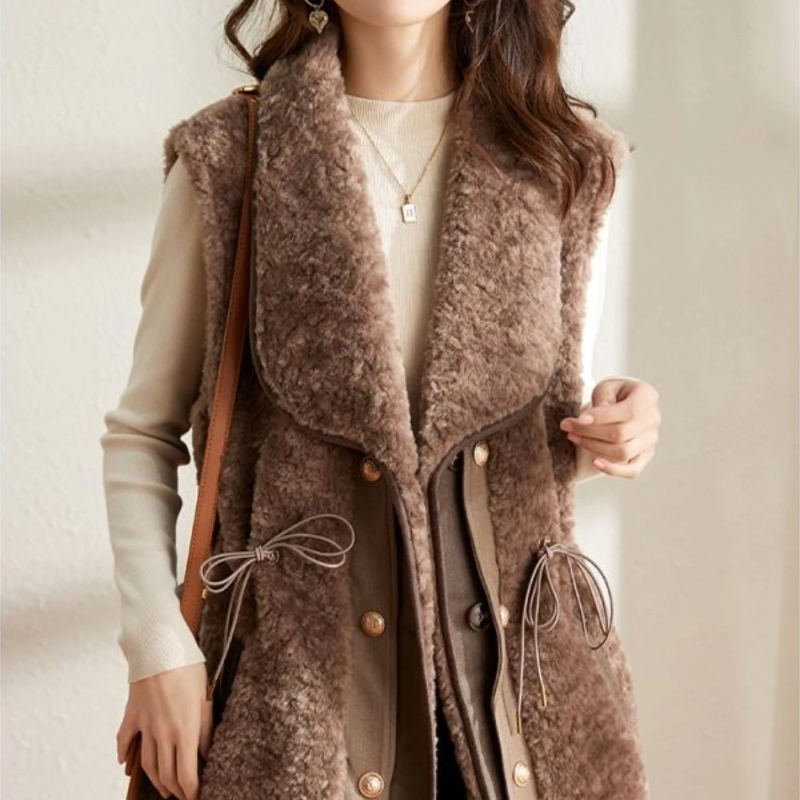 Chalecos de felpa de cordero a - Winter Clothing On Sale Women'S reseña y precio