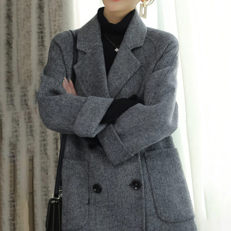 Gabardina lisa de doble botona - Winter Clothing On Sale Women'S reseña y precio