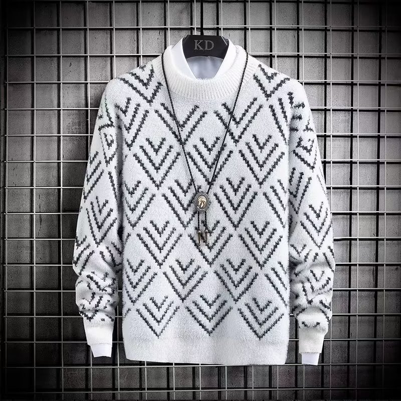 Suéter de punto de bloque de C - Winter Clothing Men Style reseña y precio