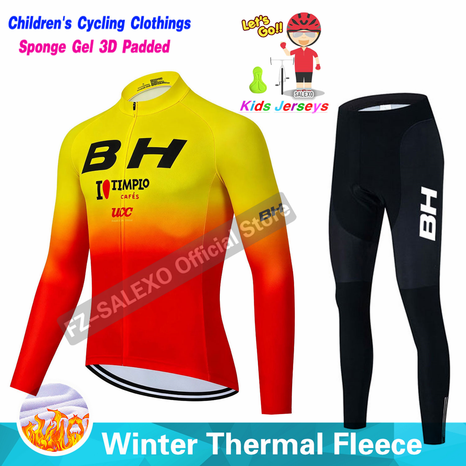 Conjunto de Jersey de Ciclismo - Winter Clothing Kids Sale reseña y precio