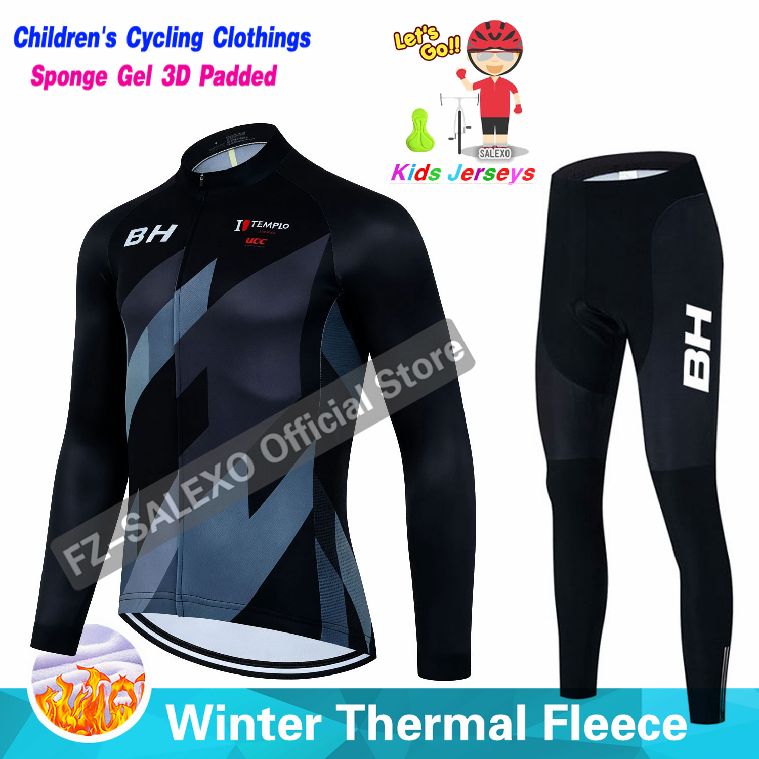 Conjunto de Jersey de Ciclismo - Winter Clothing Kids Sale reseña y precio